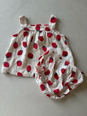 Carter's Tank & Bloomers Set with Red Strawberry Print